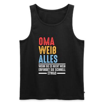 Großmutter Großmama Omi Oma - Männer Premium Bio Tank Top - Schwarz - Vorne - Michal (187cm)
