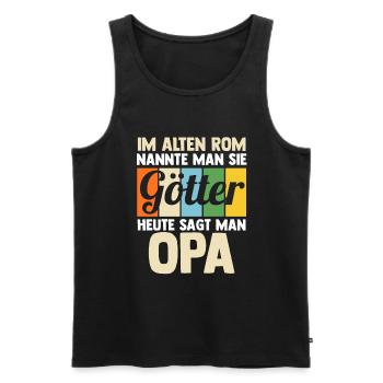 Großvater Großpapa Opi Opa - Männer Premium Bio Tank Top - Schwarz - Vorne - Michal (187cm)