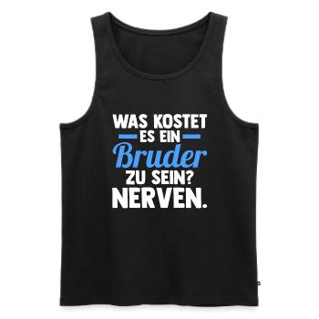 Geschwister Familie Brüder Bruder - Männer Premium Bio Tank Top - Schwarz - Vorne - AI Model Male 178 light (178cm)