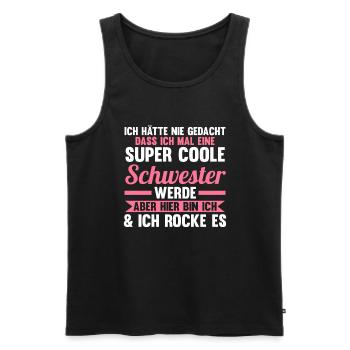 Geschwister Familie Schwestern Schwester - Männer Premium Bio Tank Top - Schwarz - Vorne - AI Model Male 178 light (178cm)