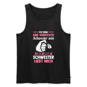 Geschwister Familie Schwestern Schwester - Männer Premium Bio Tank Top - Schwarz - Vorne - Michal (187cm)