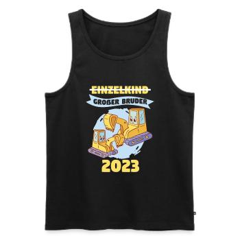 Bruder 2023 Bagger Baggerfahrer Bruder - Männer Premium Bio Tank Top - Schwarz - Vorne - Michal (187cm)
