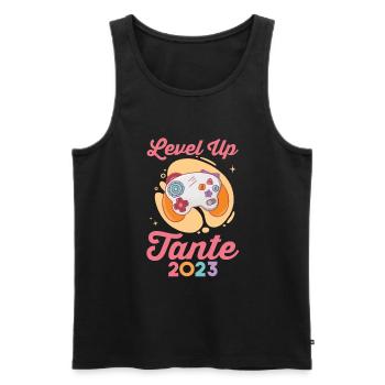 Tante 2023 Gamer Zocker Werdende Tante - Männer Premium Bio Tank Top - Schwarz - Vorne - AI Model Male 178 light (178cm)