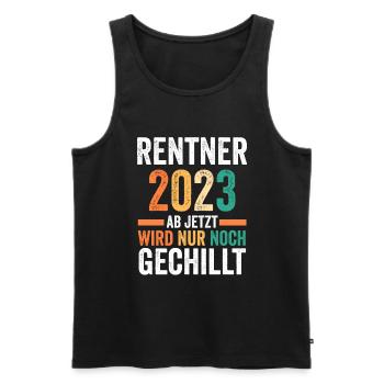 Rente 2023 Pension Pensionär Ruhestand Rentner - Männer Premium Bio Tank Top - Schwarz - Vorne - Michal (187cm)