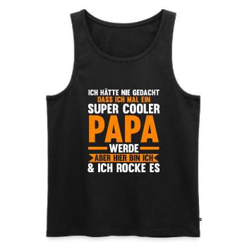 Vater Papi Papa - Männer Premium Bio Tank Top - Schwarz - Vorne - Michal (187cm)