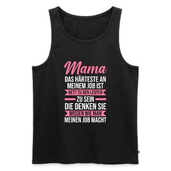Mutter Mama - Männer Premium Bio Tank Top - Schwarz - Vorne - Michal (187cm)