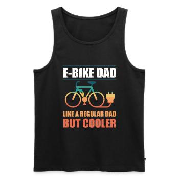 E Bike Dad wie ein normaler Papa, aber cooler - Männer Premium Bio Tank Top - Schwarz - Vorne - Michal (187cm)