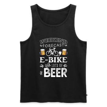 Funny Weekend Forecast EBike & Beer - Men's Premium Organic Tank Top - black - Front - AI Model Male 178 light (178cm)