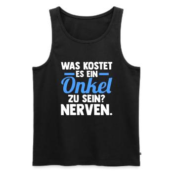 Patenonkel Pate Onkel - Männer Premium Bio Tank Top - Schwarz - Vorne - Michal (187cm)