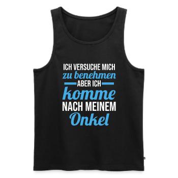 Patenonkel Nichte Neffe Onkel - Männer Premium Bio Tank Top - Schwarz - Vorne - Michal (187cm)