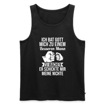 Patenonkel Pate Onkel - Männer Premium Bio Tank Top - Schwarz - Vorne - Michal (187cm)