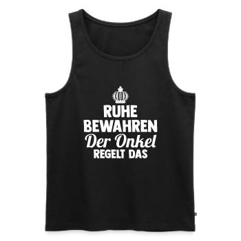 Patenonkel Pate Onkel - Männer Premium Bio Tank Top - Schwarz - Vorne - Michal (187cm)