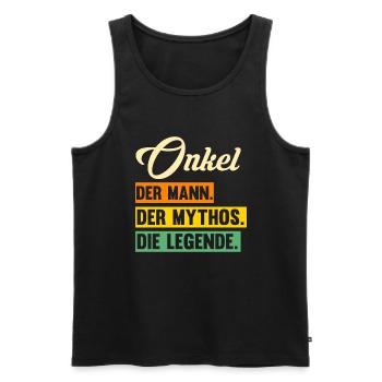 Patenonkel Pate Onkel - Männer Premium Bio Tank Top - Schwarz - Vorne - Michal (187cm)