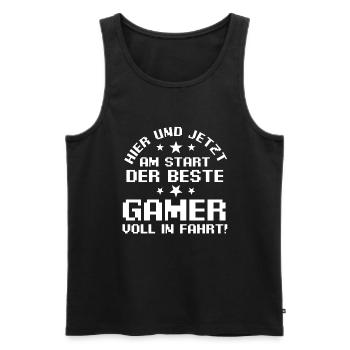Gaming Zocken Zocker Gamer - Männer Premium Bio Tank Top - Schwarz - Vorne - Michal (187cm)