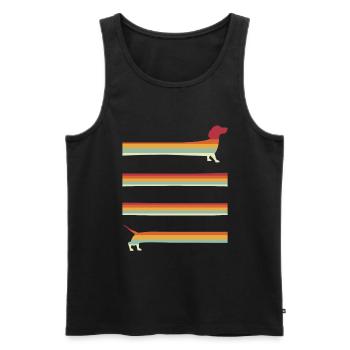 Langer Wiener Hund Retro Dackel - Männer Premium Bio Tank Top - Schwarz - Vorne - AI Model Male 178 light (178cm)
