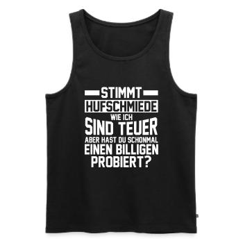 Hufbeschlagschmied Pferdeschmied Hufschmied - Männer Premium Bio Tank Top - Schwarz - Vorne - Michal (187cm)