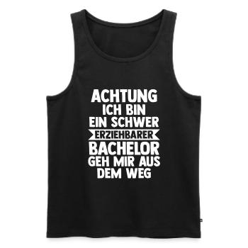 Student Akademiker Uni Abschlussfeier Bachelor - Männer Premium Bio Tank Top - Schwarz - Vorne - Michal (187cm)