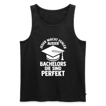 Student Akademiker Kuh Uni Abschlussfeier Bachelor - Männer Premium Bio Tank Top - Schwarz - Vorne - Michal (187cm)