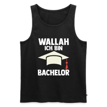 Student Akademiker Uni Abschlussfeier Bachelor - Männer Premium Bio Tank Top - Schwarz - Vorne - AI Model Male 178 light (178cm)