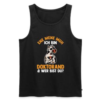 Doktor Abschluss Kuh Doktorand Promotion Doktortit - Männer Premium Bio Tank Top - Schwarz - Vorne - Michal (187cm)