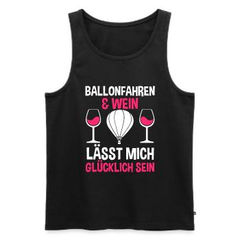 Ballonfahren Wein Luftfahrt Ballonfahrer Heißluftb - Männer Premium Bio Tank Top - Schwarz - Vorne - Michal (187cm)