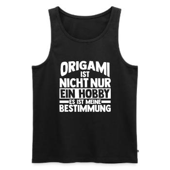 Origami ist nicht nur ein Hobby es ist meine Besti - Männer Premium Bio Tank Top - Schwarz - Vorne - AI Model Male 178 light (178cm)
