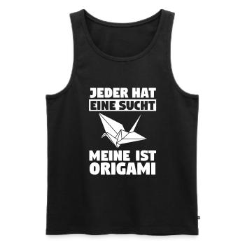 Jeder hat eine Sucht meine ist Origami - Männer Premium Bio Tank Top - Schwarz - Vorne - Michal (187cm)