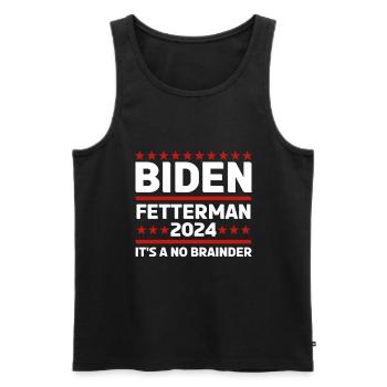 Drôle de Biden Fetterman 2024 - Débardeur bio Premium Homme - noir - Devant - AI Model Male 178 light (178cm)