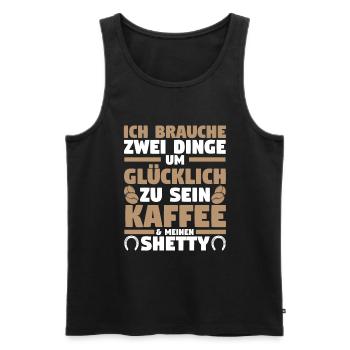 Pferd Reitsport Reiten Pferdesport Kaffee Shetty - Männer Premium Bio Tank Top - Schwarz - Vorne - Michal (187cm)