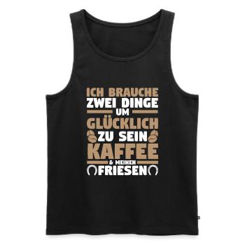 Pferd Reitsport Reiten Pferdesport Kaffee Friese - Männer Premium Bio Tank Top - Schwarz - Vorne - Michal (187cm)