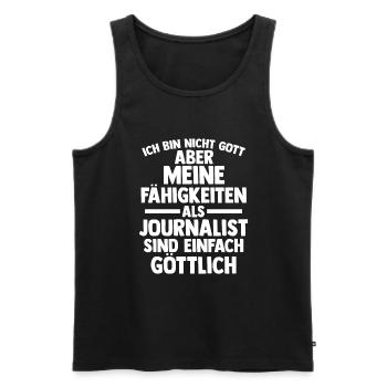 Reporter Journalistik Journalist - Männer Premium Bio Tank Top - Schwarz - Vorne - Michal (187cm)