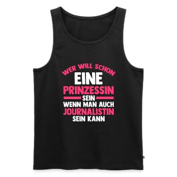 Reporter Prinzessin Journalistik Journalist - Männer Premium Bio Tank Top - Schwarz - Vorne - Michal (187cm)