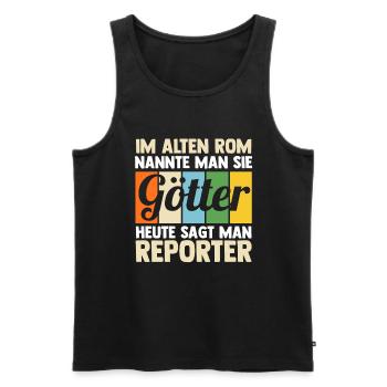 Journalistik Journalist Reporter - Männer Premium Bio Tank Top - Schwarz - Vorne - AI Model Male 178 light (178cm)