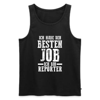 Journalistik Journalist Reporter - Männer Premium Bio Tank Top - Schwarz - Vorne - AI Model Male 178 light (178cm)