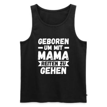 Pferd Pferde Mama Sohn Tochter Reiten Reiter - Männer Premium Bio Tank Top - Schwarz - Vorne - Michal (187cm)