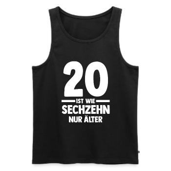 Zwanzig 20 Jahre Zwanzigster Geburtstag - Männer Premium Bio Tank Top - Schwarz - Vorne - Michal (187cm)
