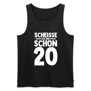 Zwanzig 20 Jahre Zwanzigster Geburtstag - Männer Premium Bio Tank Top - Schwarz - Vorne - Michal (187cm)