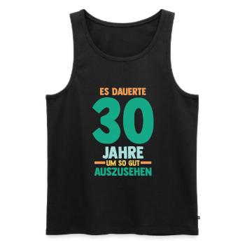 Dreißig Dreißigster 30 Jahre Geburtstag - Männer Premium Bio Tank Top - Schwarz - Vorne - AI Model Male 178 light (178cm)