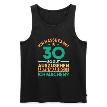 Dreißig Dreißigster 30 Jahre Geburtstag - Männer Premium Bio Tank Top - Schwarz - Vorne - AI Model Male 178 light (178cm)