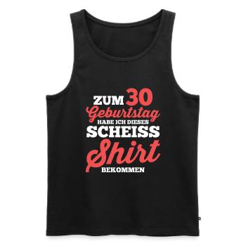 Dreißig 30 Jahre Dreißigster Geburtstag - Männer Premium Bio Tank Top - Schwarz - Vorne - AI Model Male 178 light (178cm)
