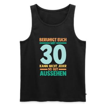 Dreißig 30 Jahre Dreißigster Geburtstag - Männer Premium Bio Tank Top - Schwarz - Vorne - AI Model Male 178 light (178cm)