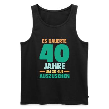 Vierzig Vierzigster 40 Jahre Geburtstag - Männer Premium Bio Tank Top - Schwarz - Vorne - AI Model Male 178 light (178cm)