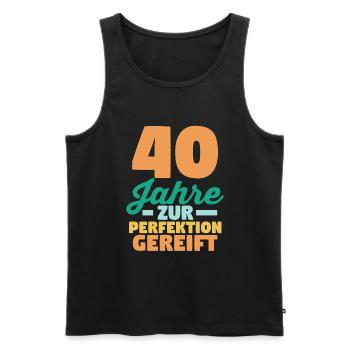 Vierzig Vierzigster 40 Jahre Geburtstag - Männer Premium Bio Tank Top - Schwarz - Vorne - AI Model Male 178 light (178cm)