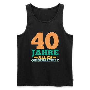 Vierzig 40 Jahre Vierzigster Geburtstag - Männer Premium Bio Tank Top - Schwarz - Vorne - AI Model Male 178 light (178cm)