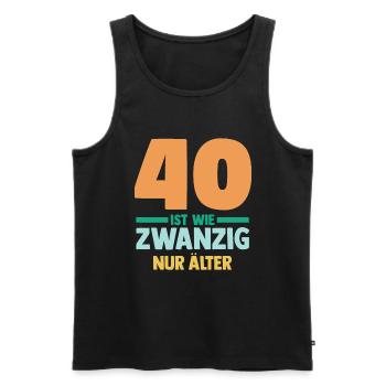 Vierzig 40 Jahre Vierzigster Geburtstag - Männer Premium Bio Tank Top - Schwarz - Vorne - AI Model Male 178 light (178cm)