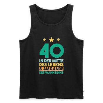Vierzig Vierzigster 40 Jahre Geburtstag - Männer Premium Bio Tank Top - Schwarz - Vorne - AI Model Male 178 light (178cm)
