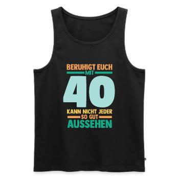 Vierzig 40 Jahre Vierzigster Geburtstag - Männer Premium Bio Tank Top - Schwarz - Vorne - AI Model Male 178 light (178cm)