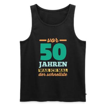 Fünfzig 50 Jahre Fünfzigster Geburtstag - Männer Premium Bio Tank Top - Schwarz - Vorne - Michal (187cm)