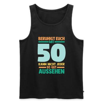 Fünfzig 50 Jahre Fünfzigster Geburtstag - Männer Premium Bio Tank Top - Schwarz - Vorne - Michal (187cm)