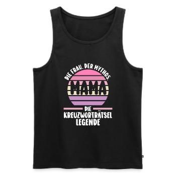 Mama Mutter Kreuzworträtsel - Männer Premium Bio Tank Top - Schwarz - Vorne - Michal (187cm)